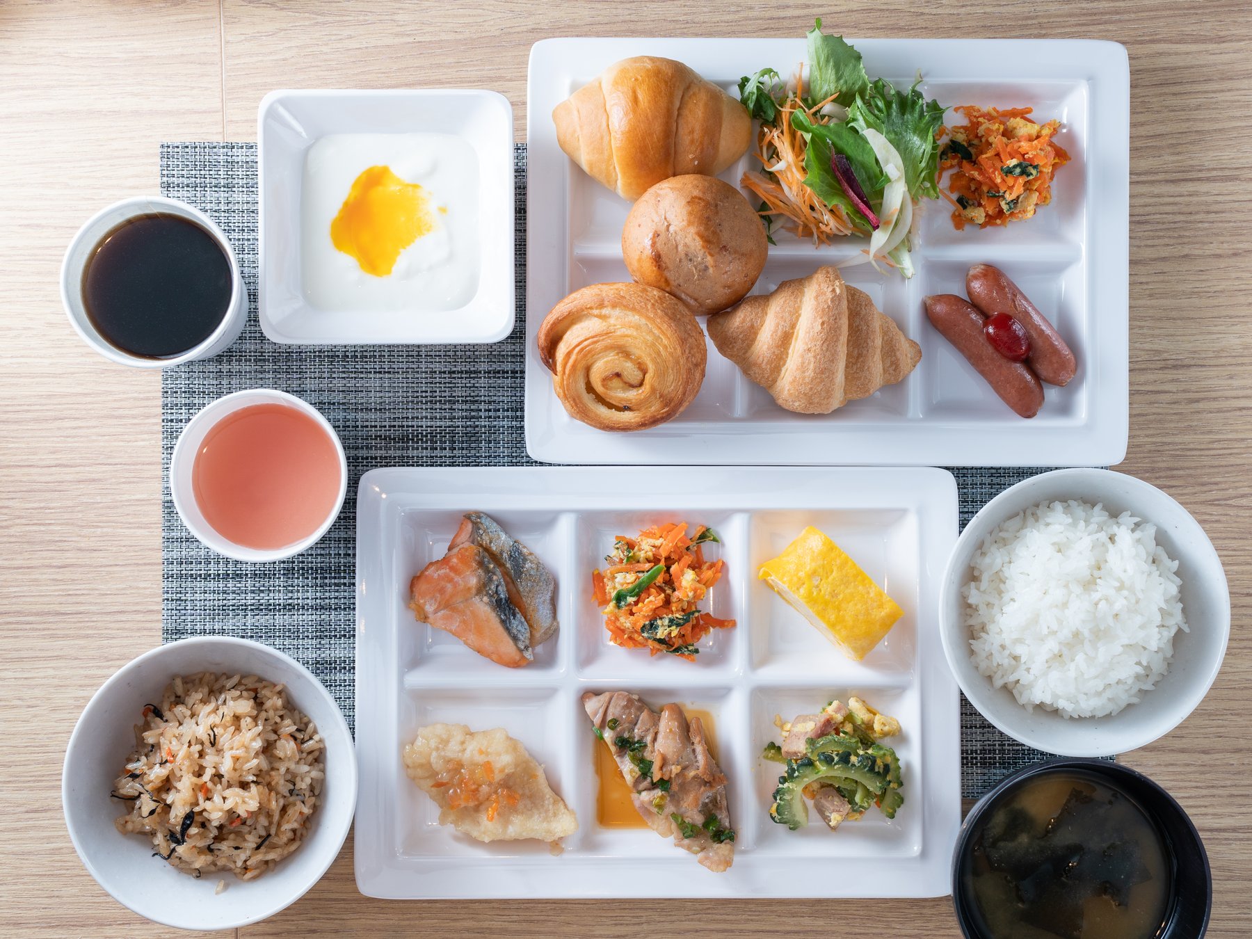 スーパーホテル那覇・新都心の身体がよろこぶ無料朝食ビュッフェ